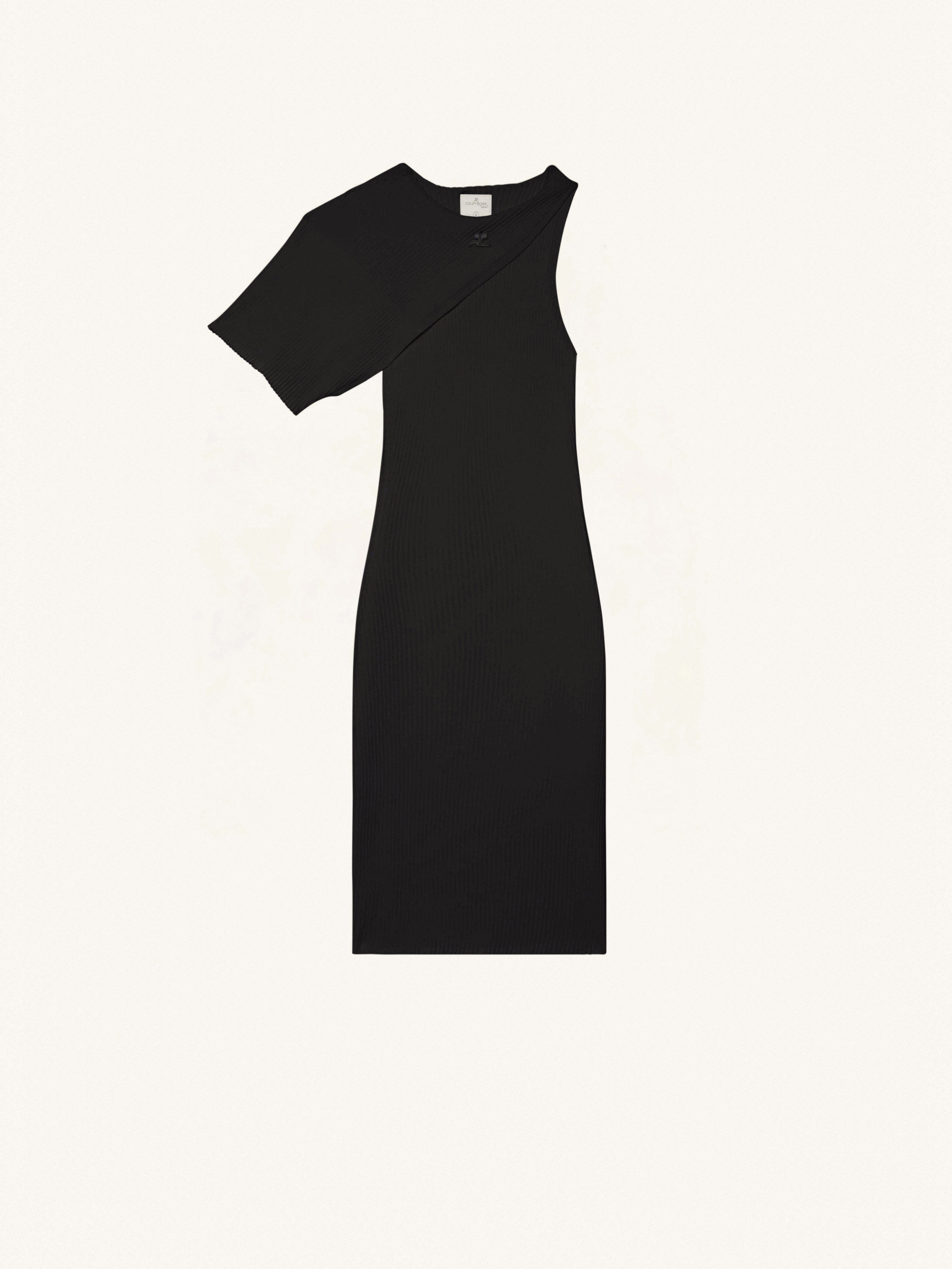 ASYMETRICAL RIB KNIT DRESS - 1