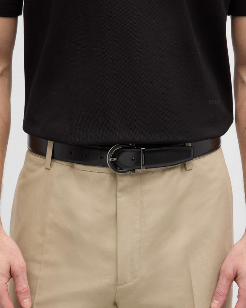 FERRAGAMO Men's Reversible Gancio-Buckle Leather Belt outlook
