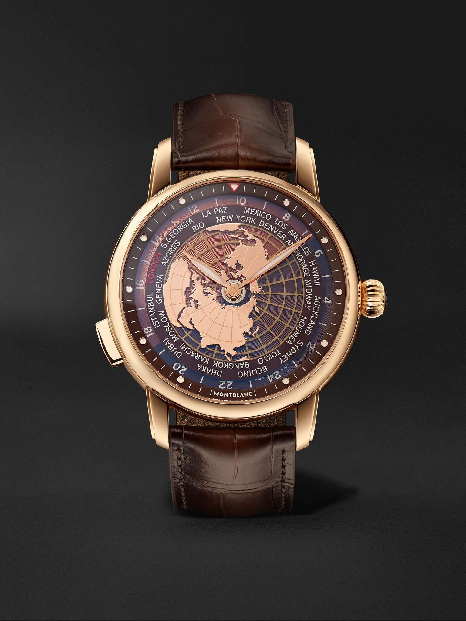 Star Legacy Orbis Terrarum Limited Edition Automatic 43mm 18-Karat Rose Gold and Alligator Watch, Re - 1