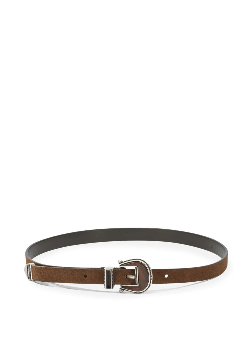 buckle-fastening leather belt - 1