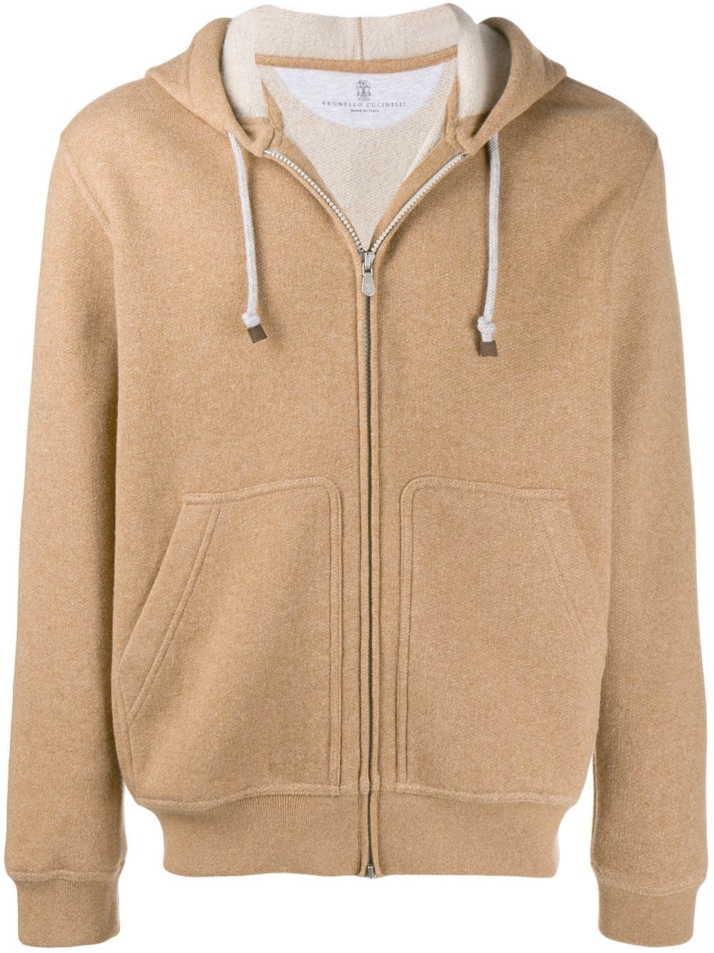 zipped drawstring hoodie - 1