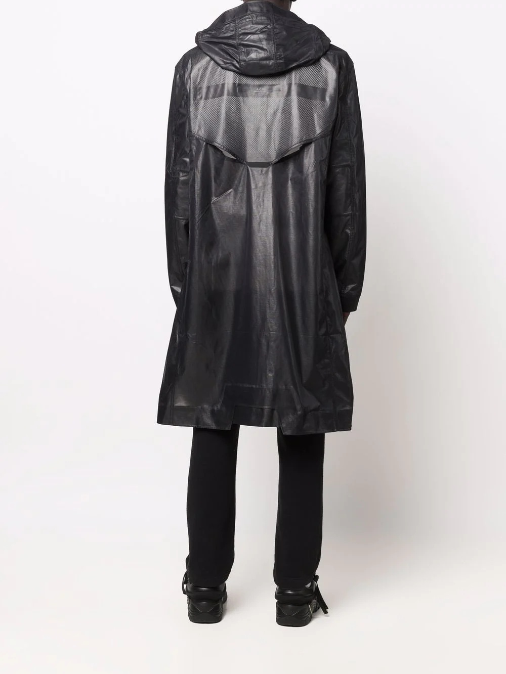 high-shine hooded raincoat - 4