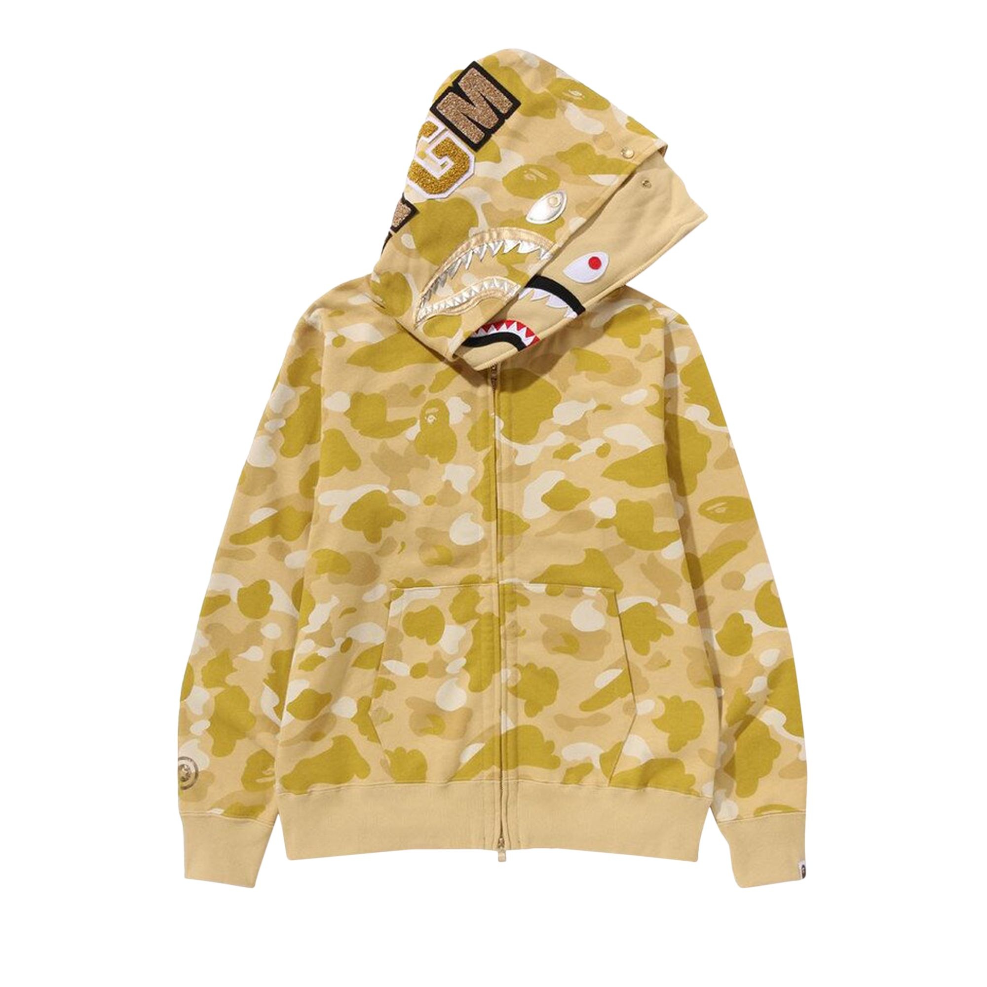 BAPE Color Camo Double Shark Full Zip Hoodie 'Yellow' - 2