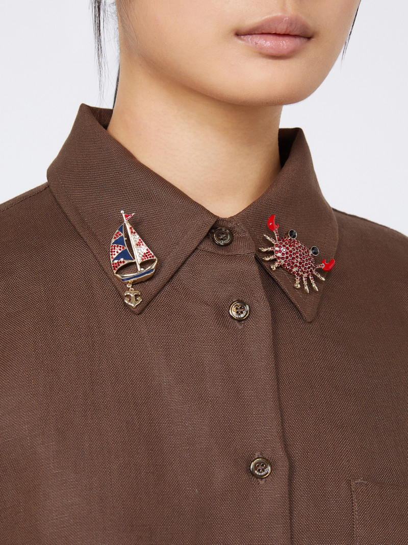 Metal brooch with rhinestones - SKY BLUE 3