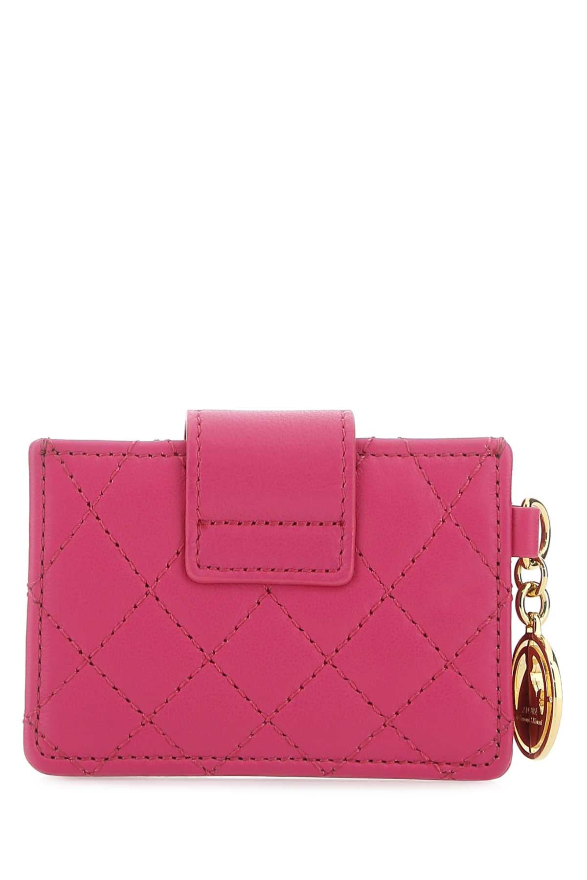 Lanvin Women Fuchsia Leather Card Holder - 3