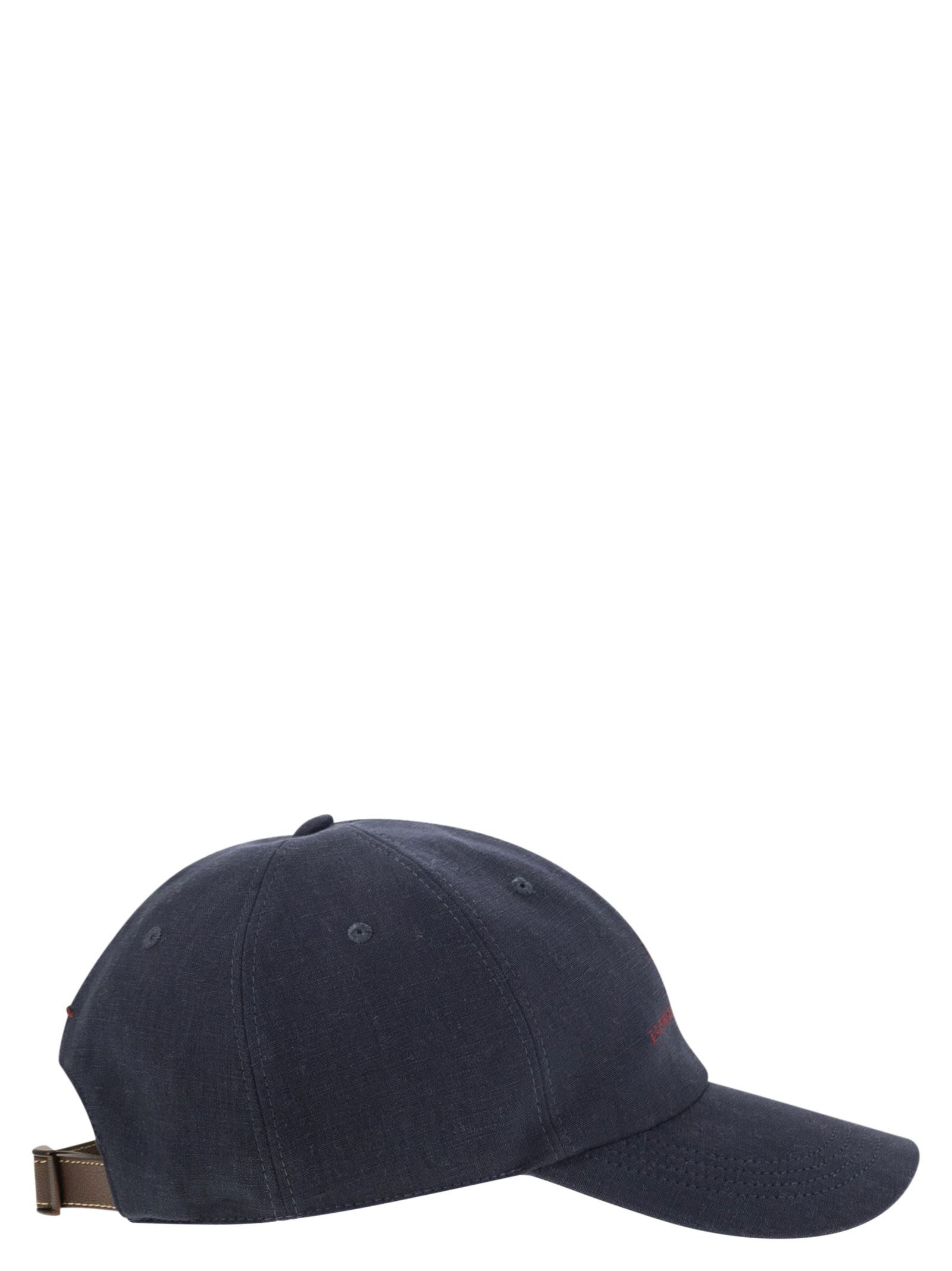 Brunello Cucinelli Men Diagonal Linen, Wool And Silk Baseball Cap With Embroidered Logo - 3