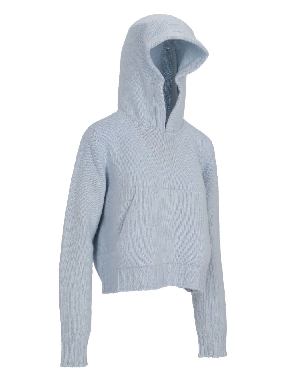 pouch-pocket knitted hoodie - 3