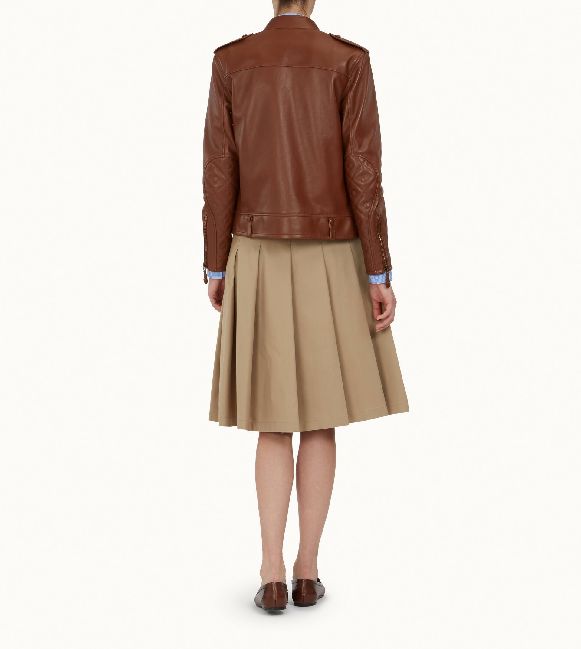 BOMBER IN LEATHER - BROWN - 3