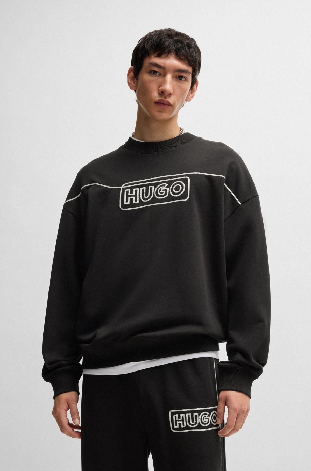 COTTON-TERRY SWEATSHIRT WITH CHAIN-STITCH LOGO - 2