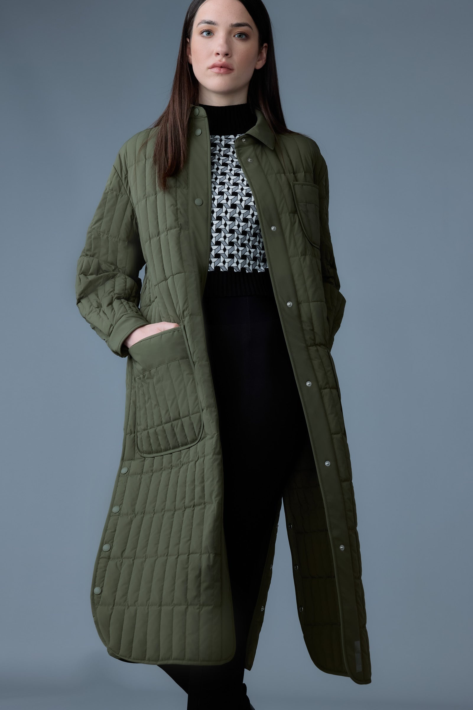 TADOKA Light down vertical quilted coat - 5