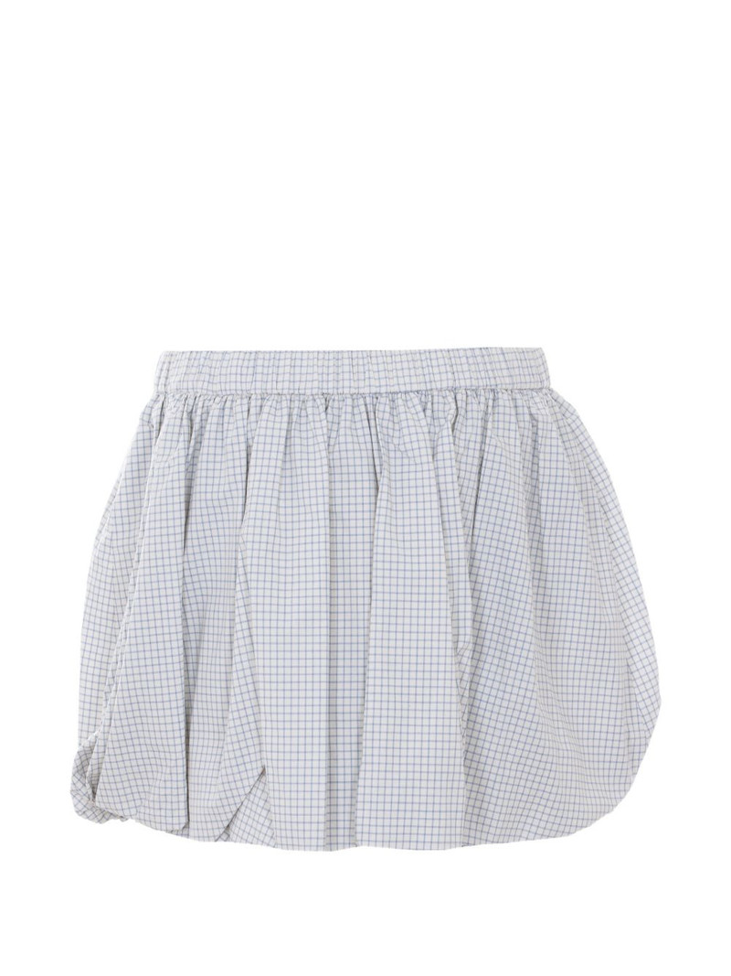 elasticated-waistband checked mini skirt 1