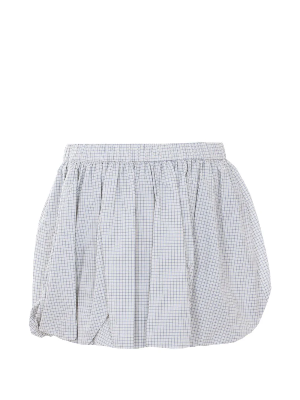 elasticated-waistband checked mini skirt - 1