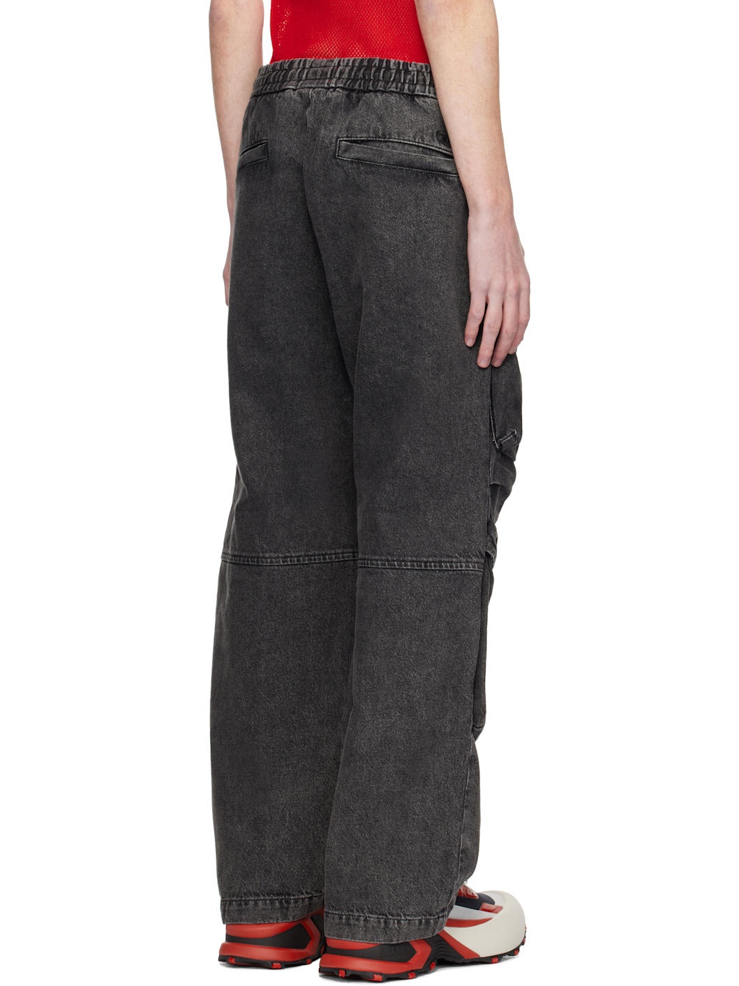 Black D-Baertson-S Denim Cargo Pants - 3