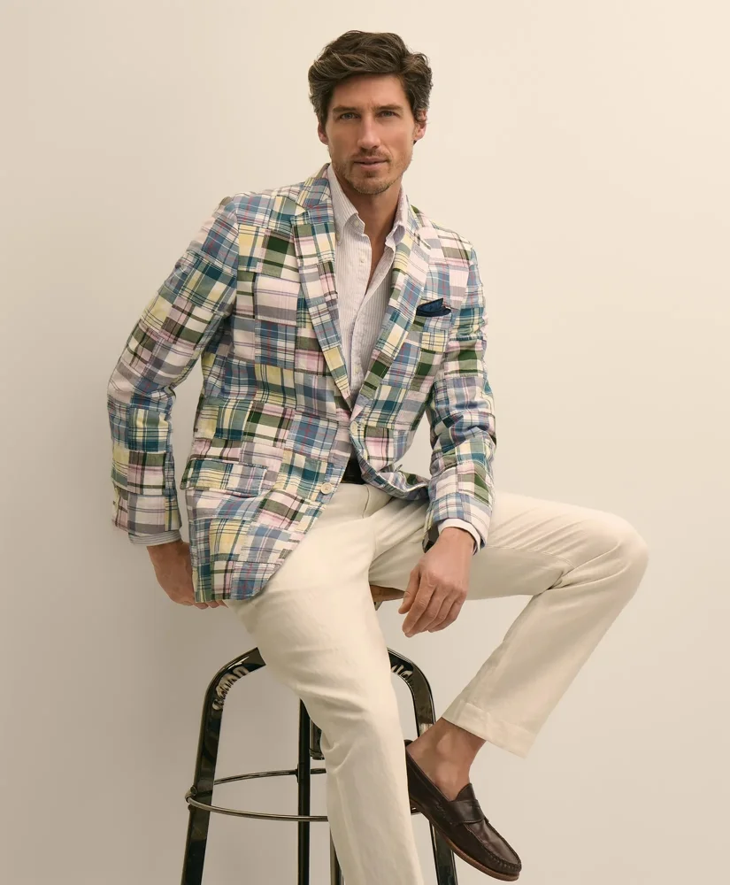 No. 1 Sack Sport Coat in Cotton Patchwork Madras - 1