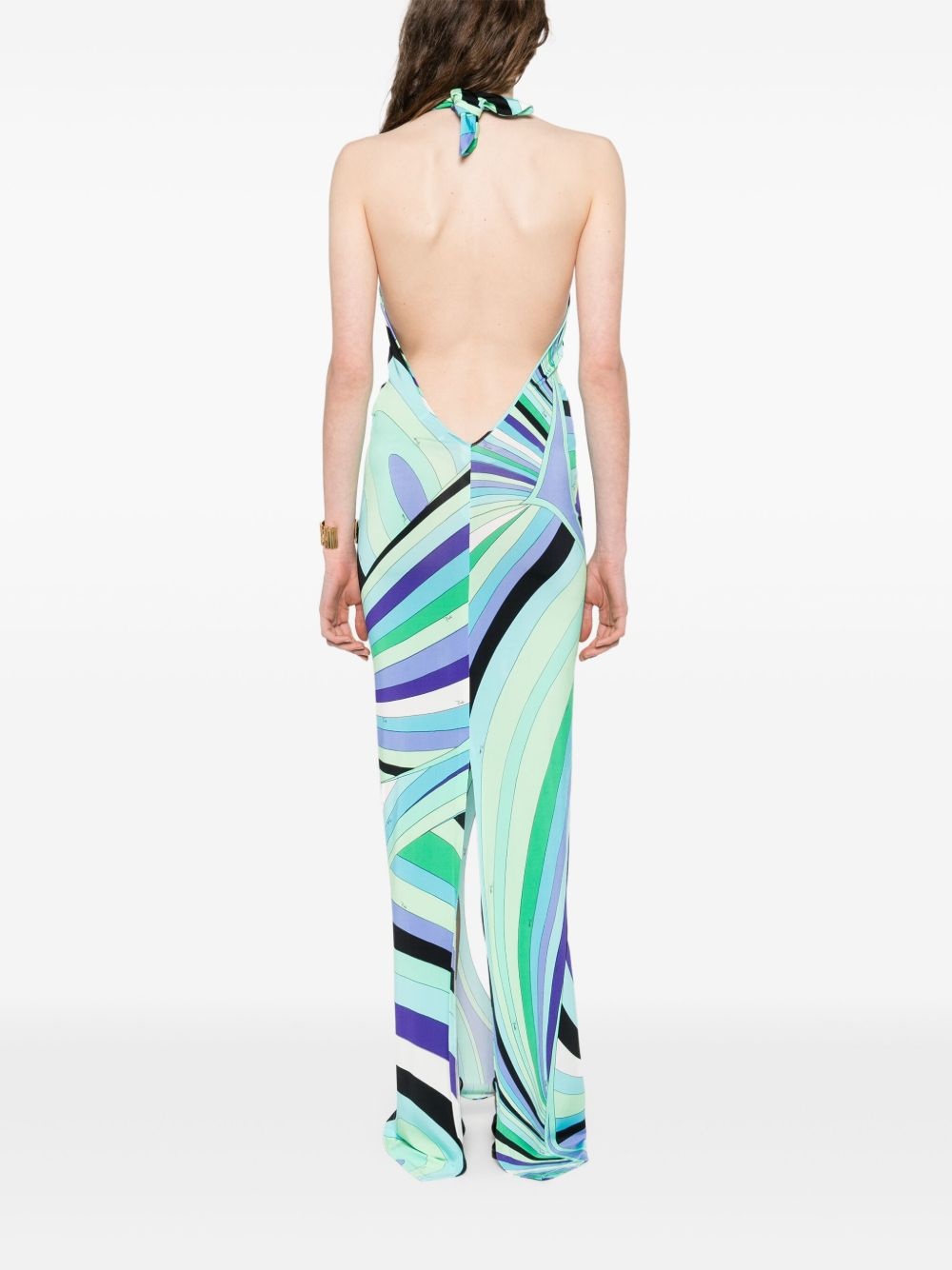Iride-print maxi dress - 4
