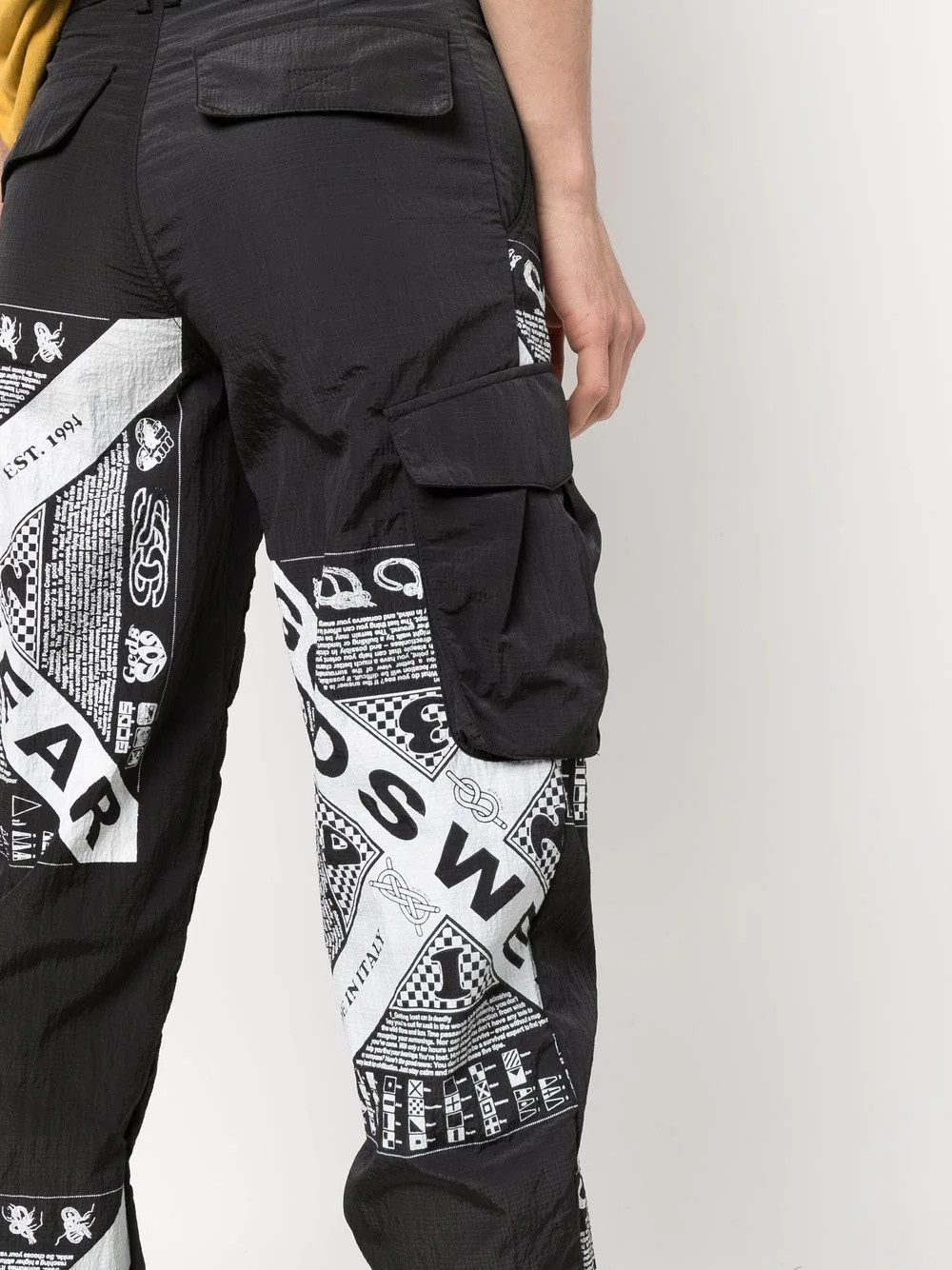 mix-print tapered trousers - 5