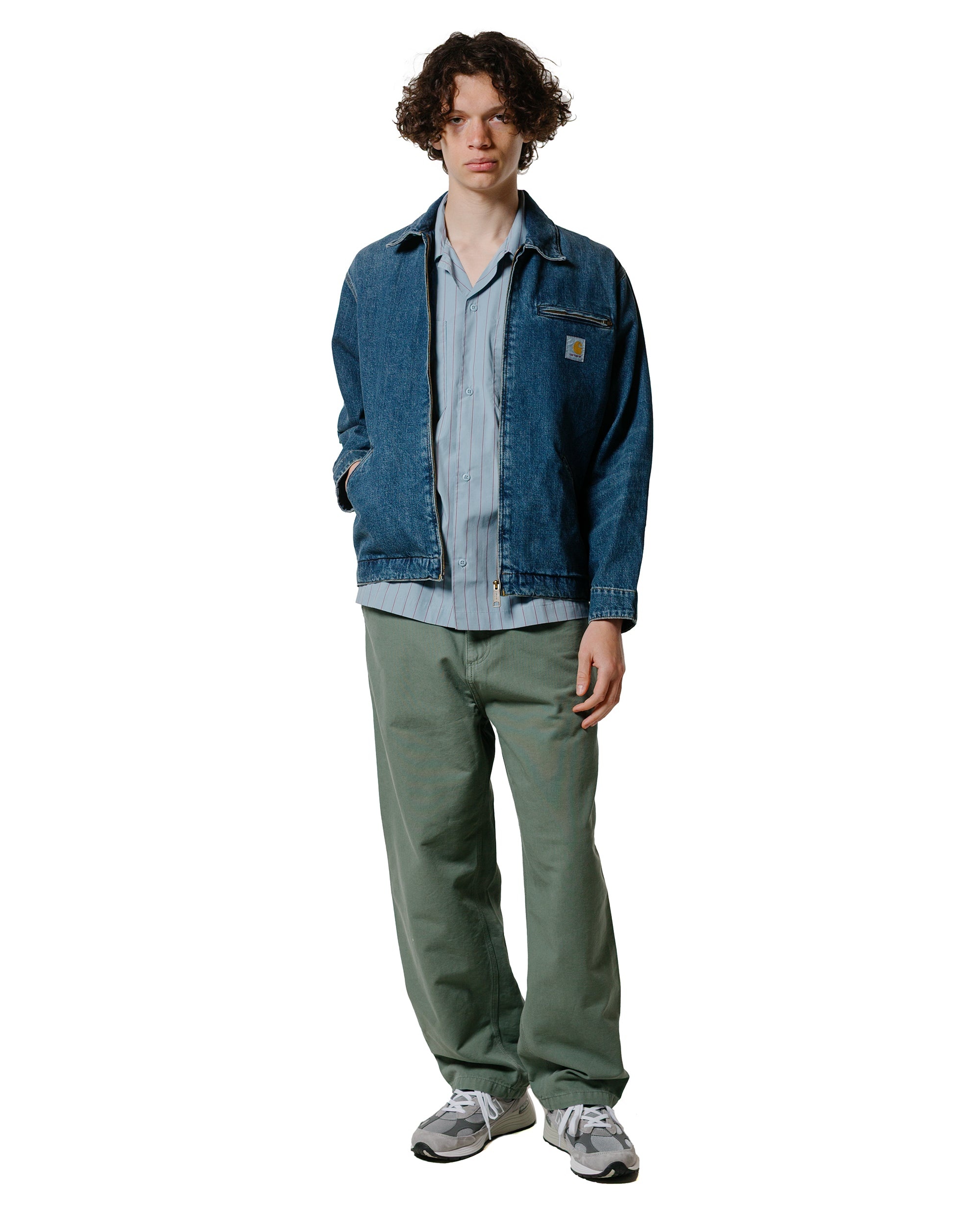 Carhartt W.I.P. OG Detroit Jacket Camano Denim Blue Dark Used Wash - 4