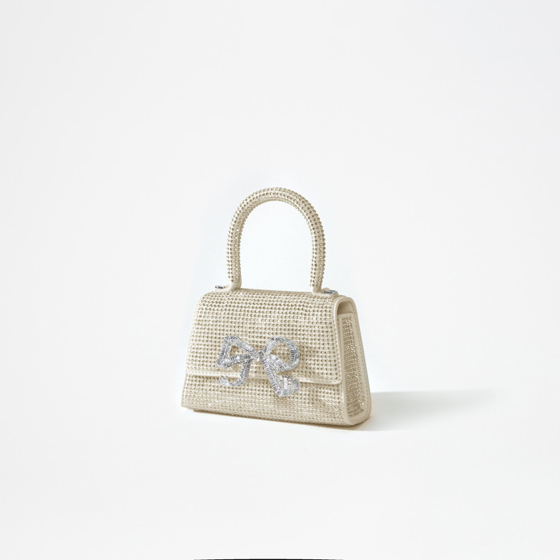 Cream Rhinestone Bow Micro Bag 2