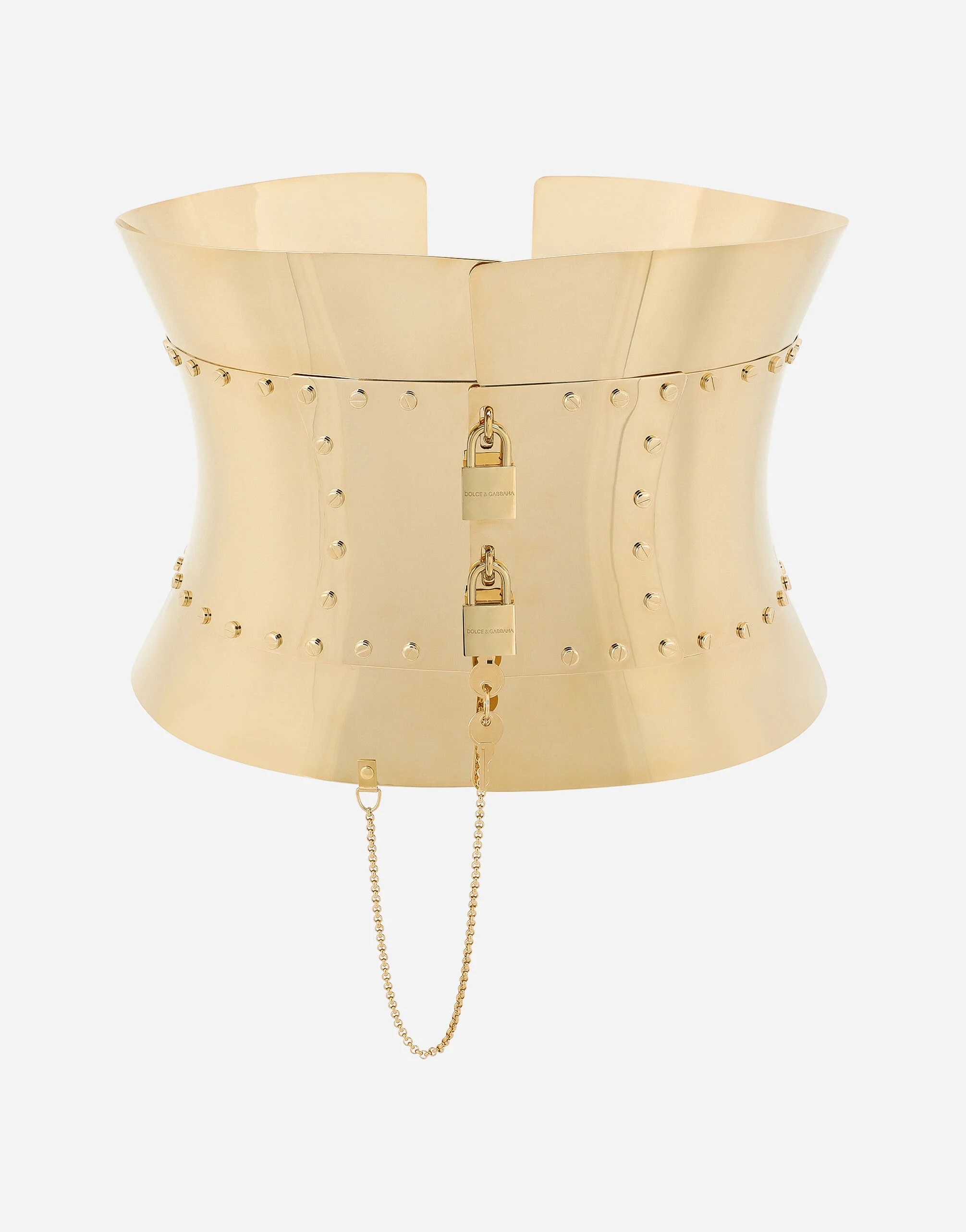 Rigid wide corset belt with padlocks - 1