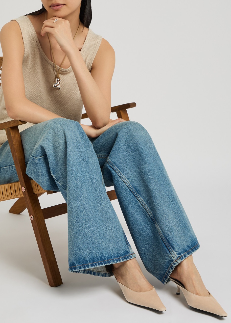 Victoria Beckham 45 Brushed Suede Mules - 5