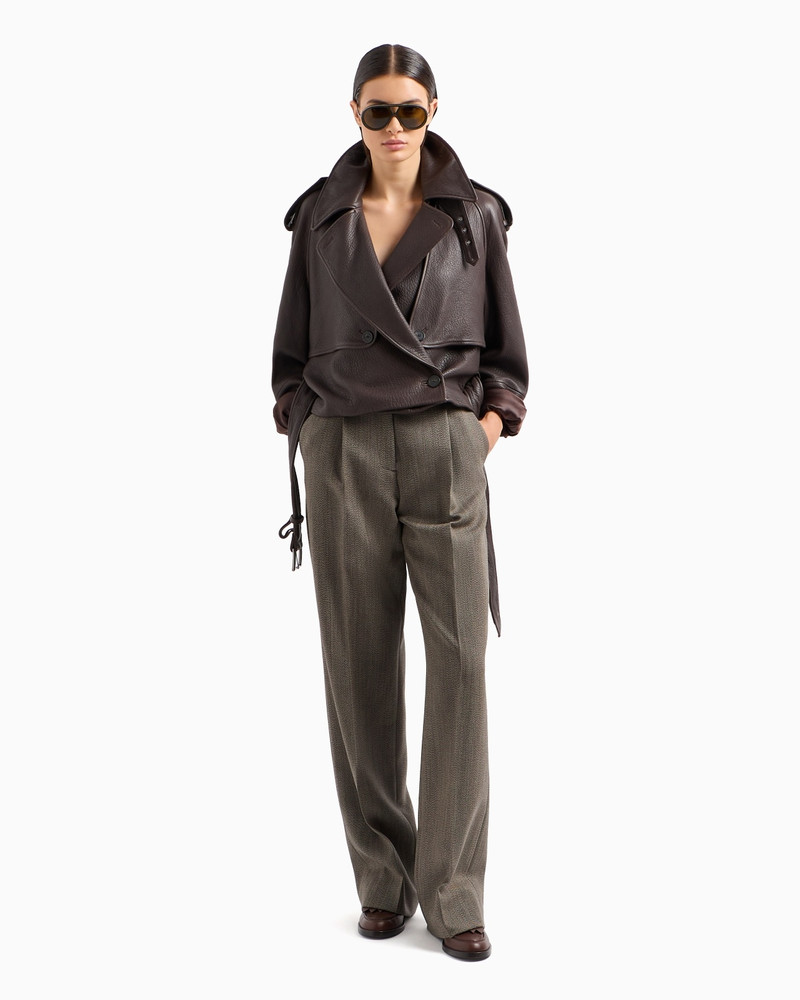 EMPORIO ARMANI NATURAL-GRAIN NAPPA LAMBSKIN BIKER JACKET outlook