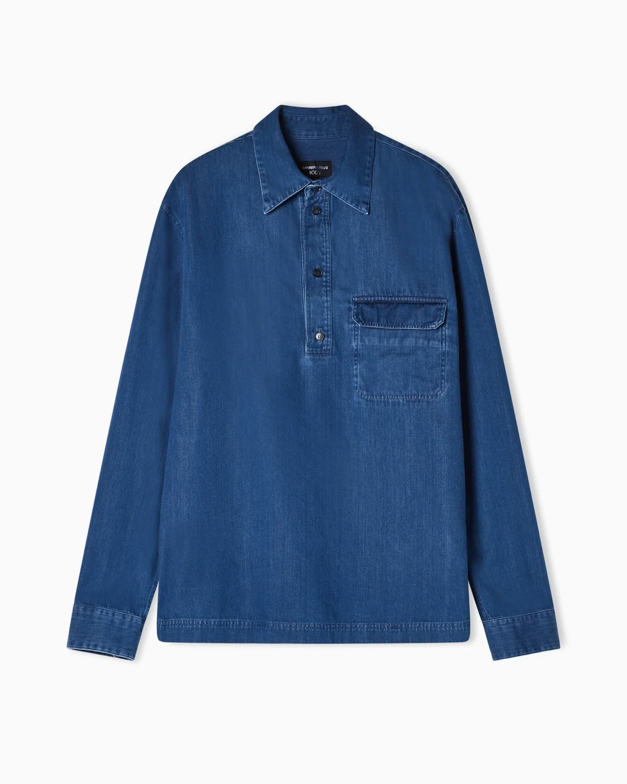 ICON DENIM POLO-COLLAR SHIRT - 1