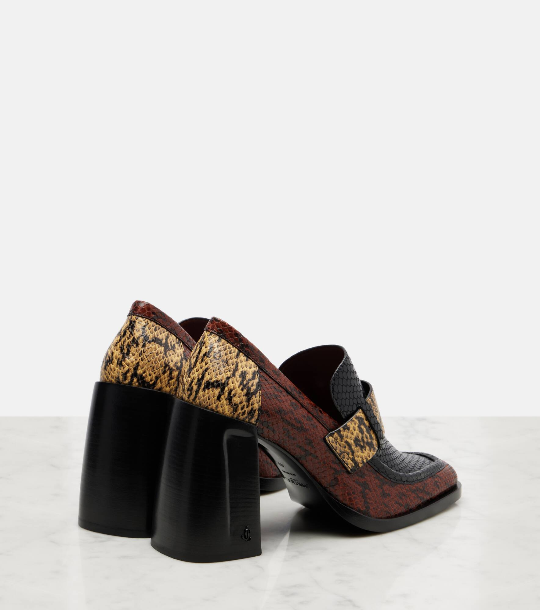 Tylor 95 snake-effect leather loafer pumps - 2