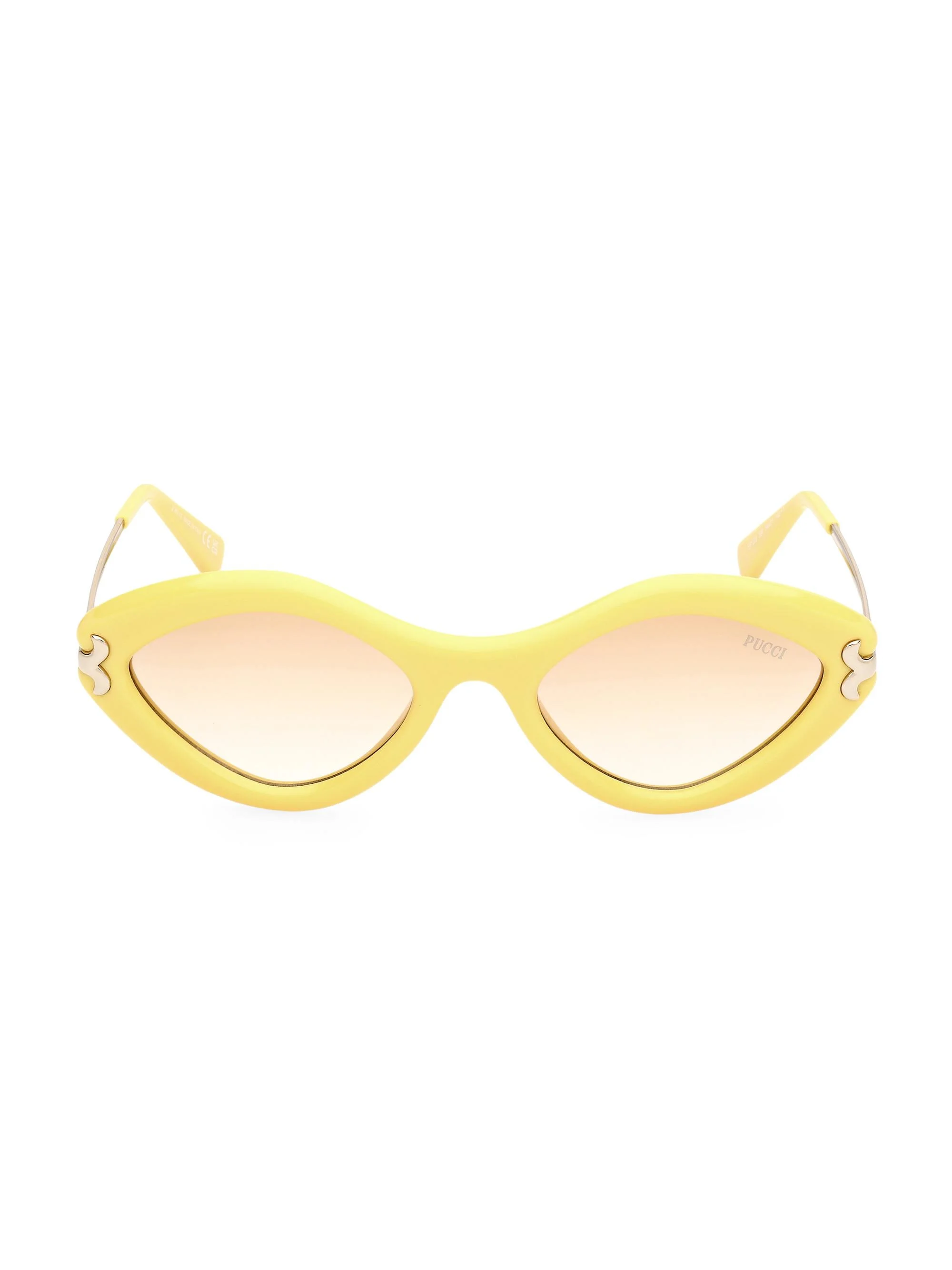 Women's 54MM Geometric Sunglasses - Yellow Gradient Peach - 1
