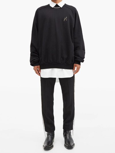 Haider Ackermann Embroidered fleece-back cotton-jersey sweatshirt outlook