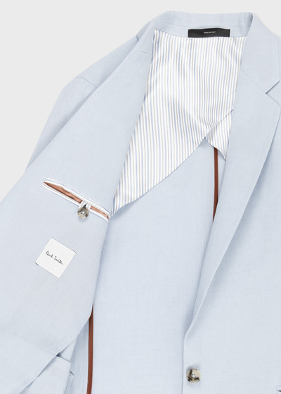 Paul Smith Pale Blue Linen One-Button Blazer outlook