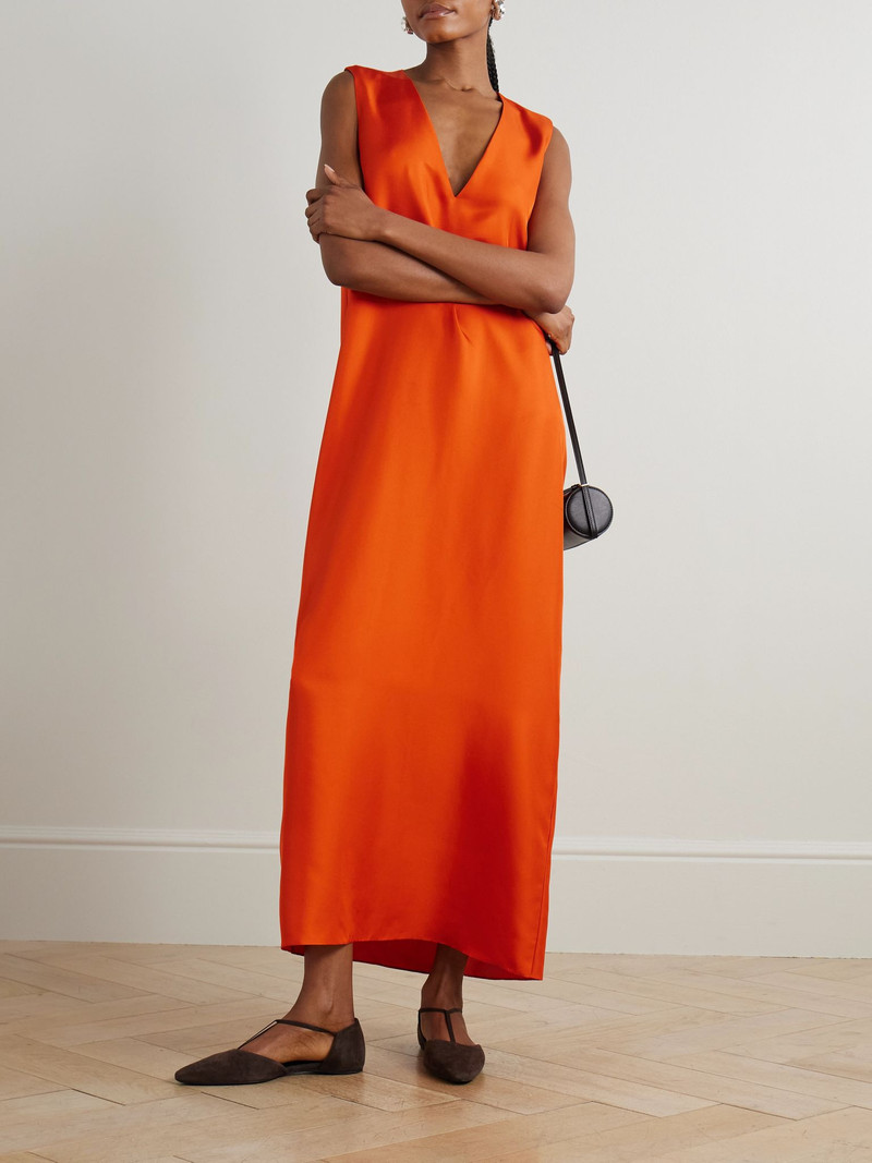 RÓHE Silk-satin maxi dress Orange outlook