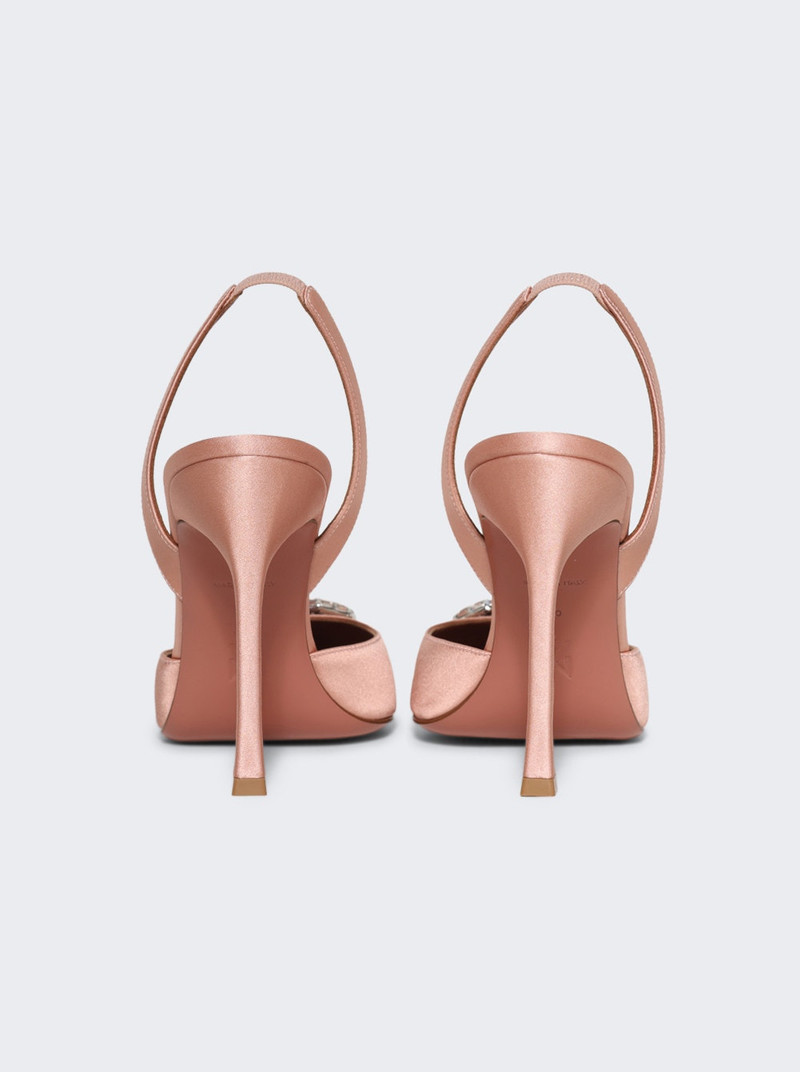Amina Muaddi Camelia Sling Pump Powder Satin outlook