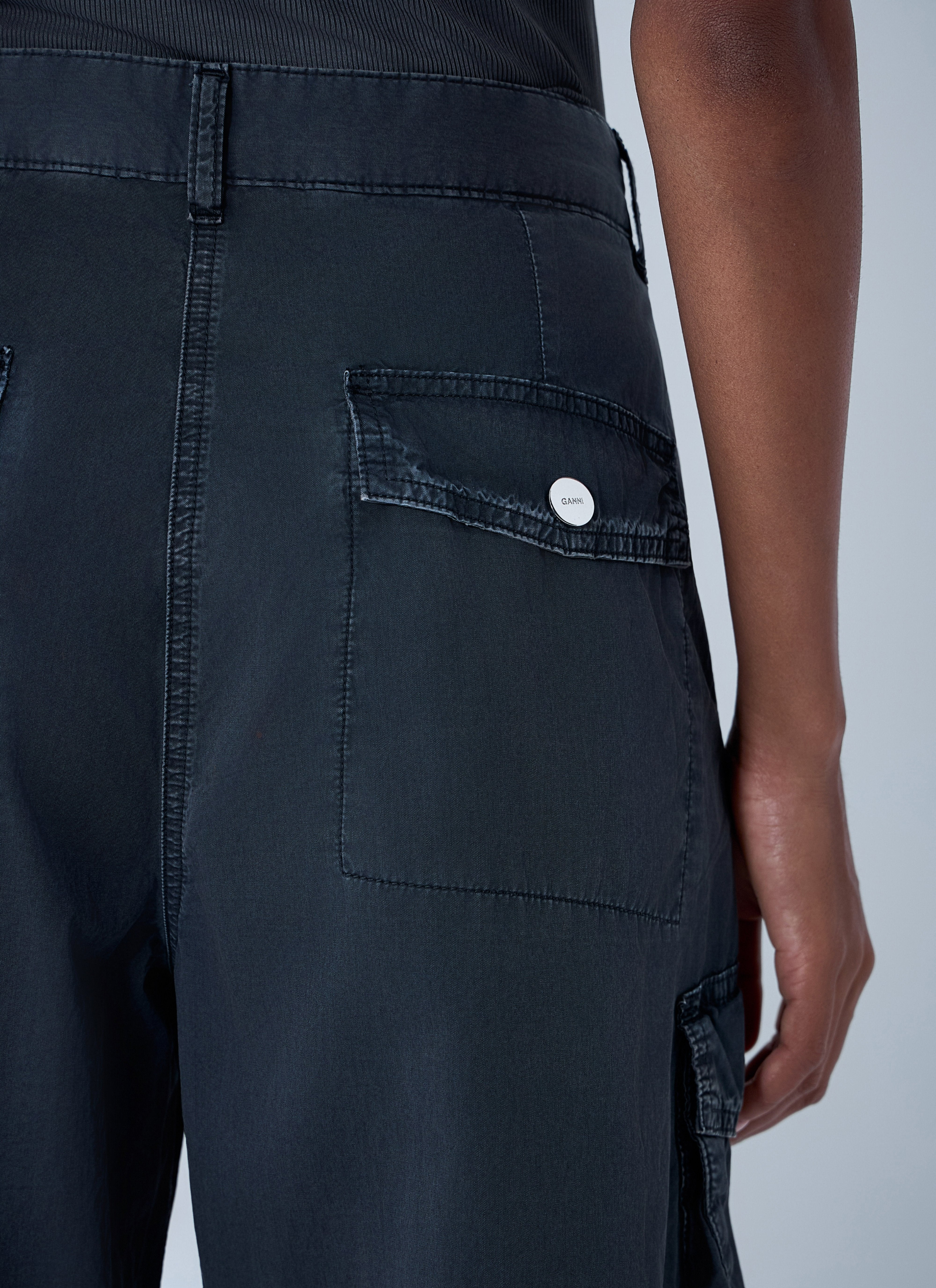 Ganni Women Cotton Cargo Pants - 6