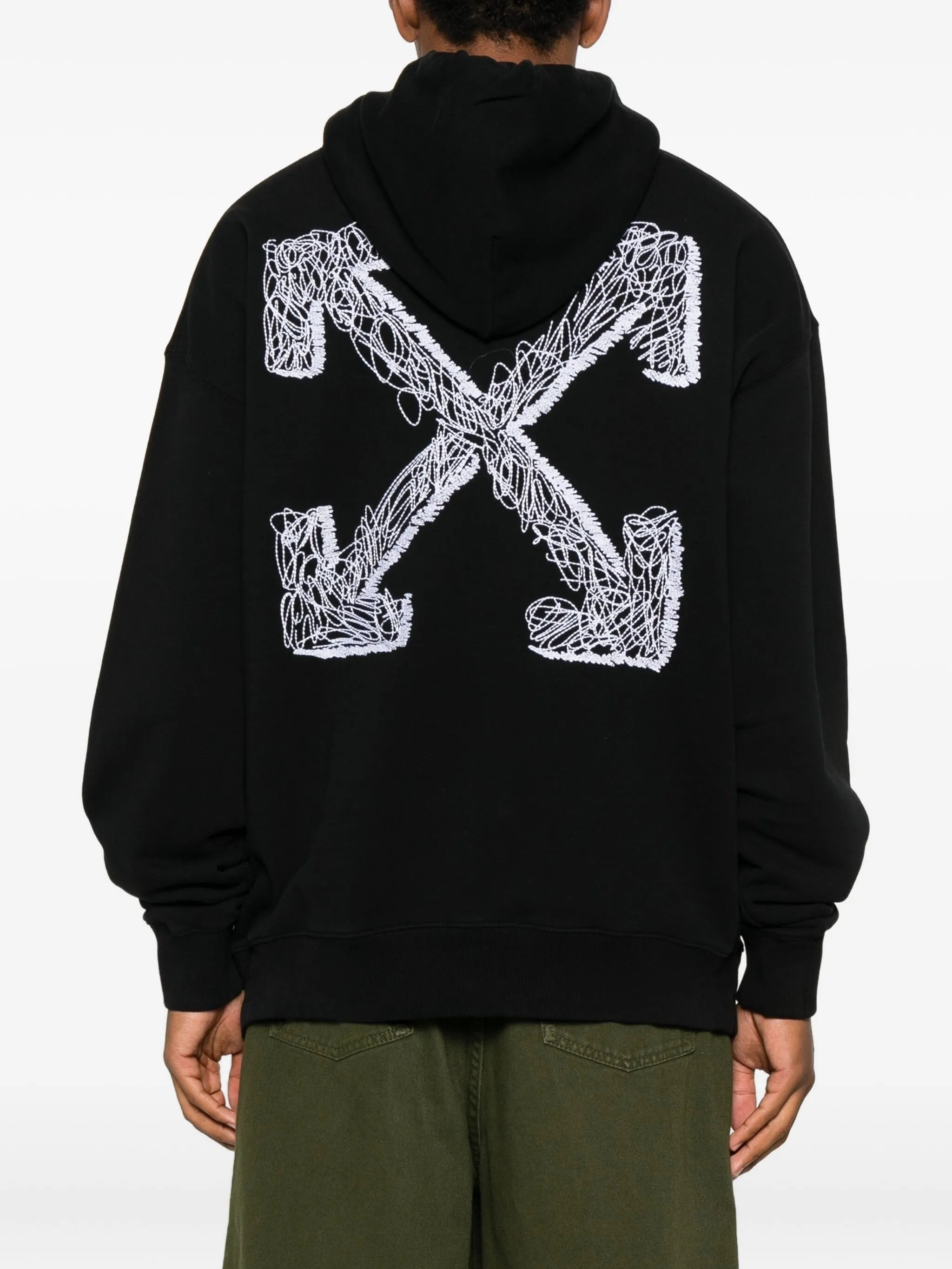 Off-white Logo-embroidered Drawstring Hoodie - 5