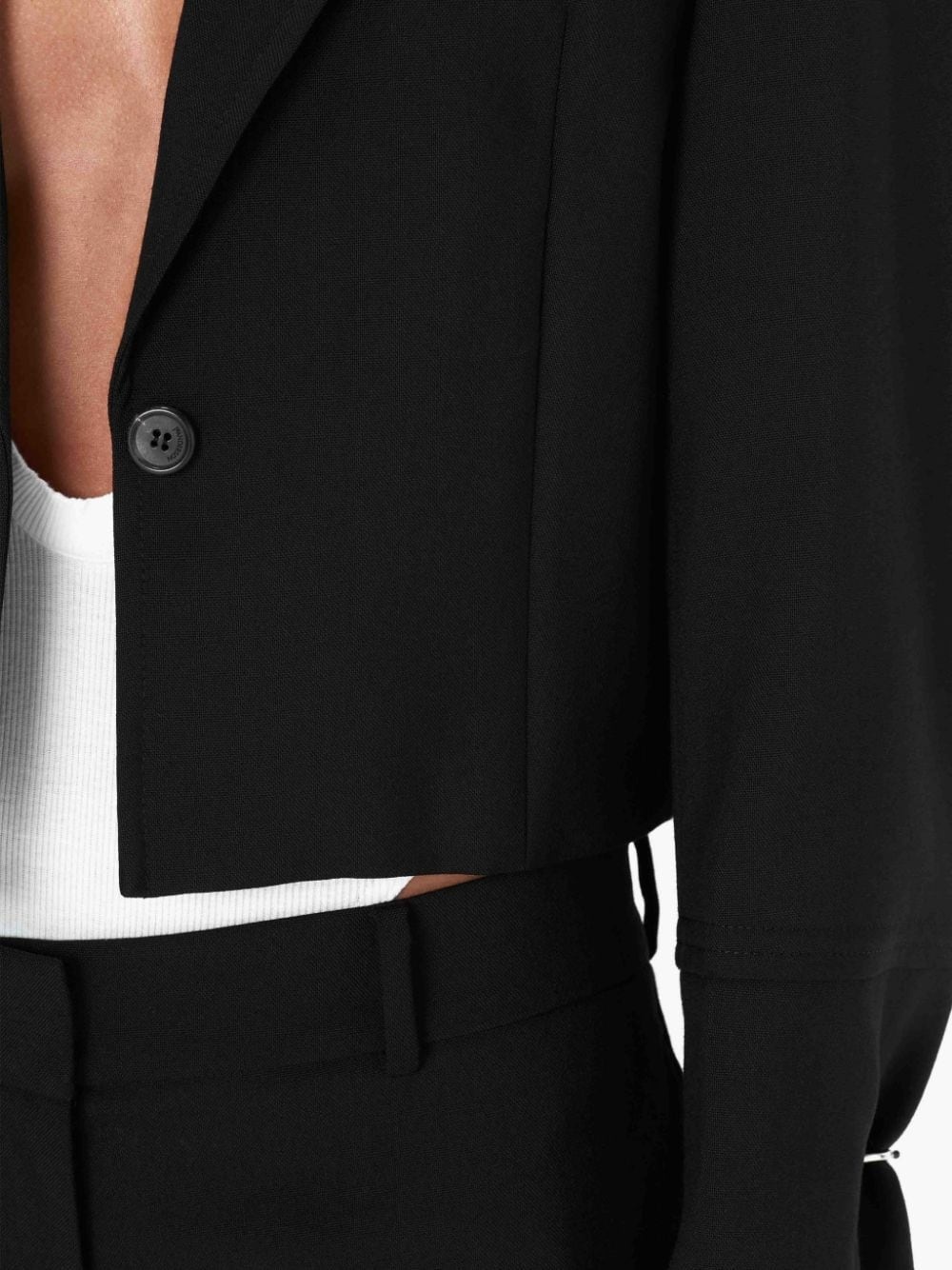 RING DETAIL CROPPED BLAZER - 5