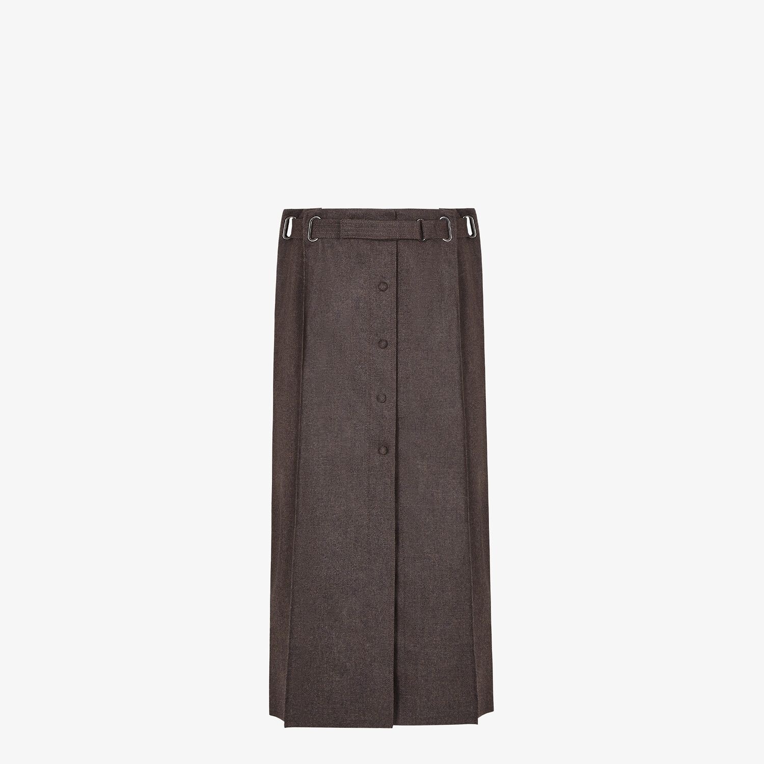 Brown cashmere and flannel skirt - 1