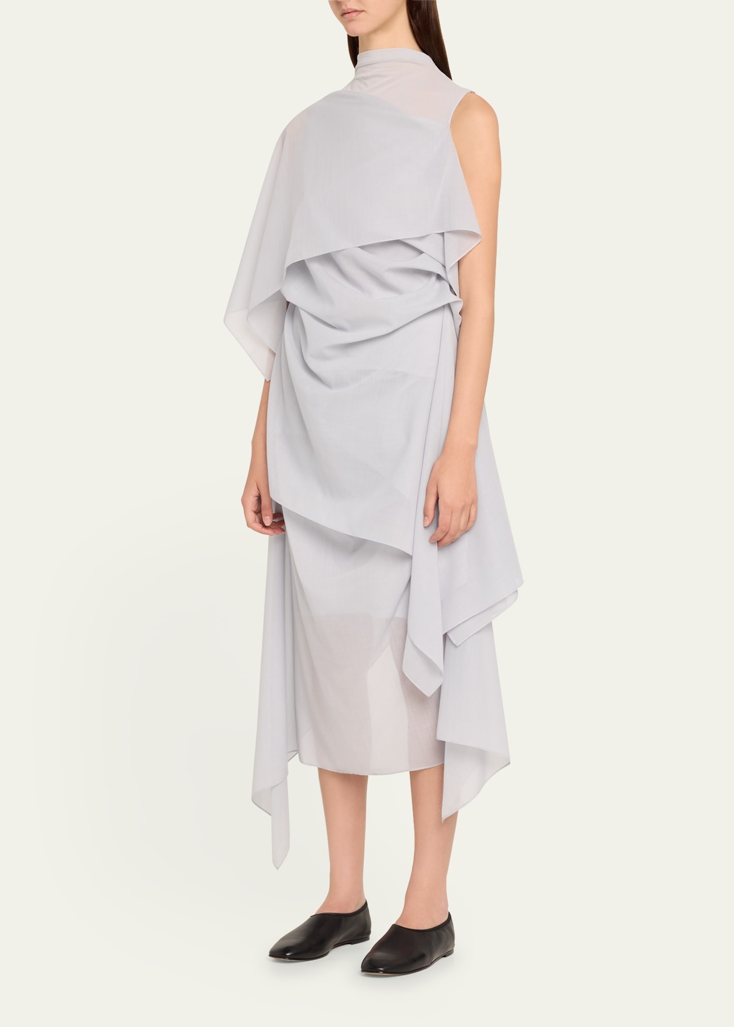 ISSEY MIYAKE Over The Body Draped Wool Top | bergdorfgoodman