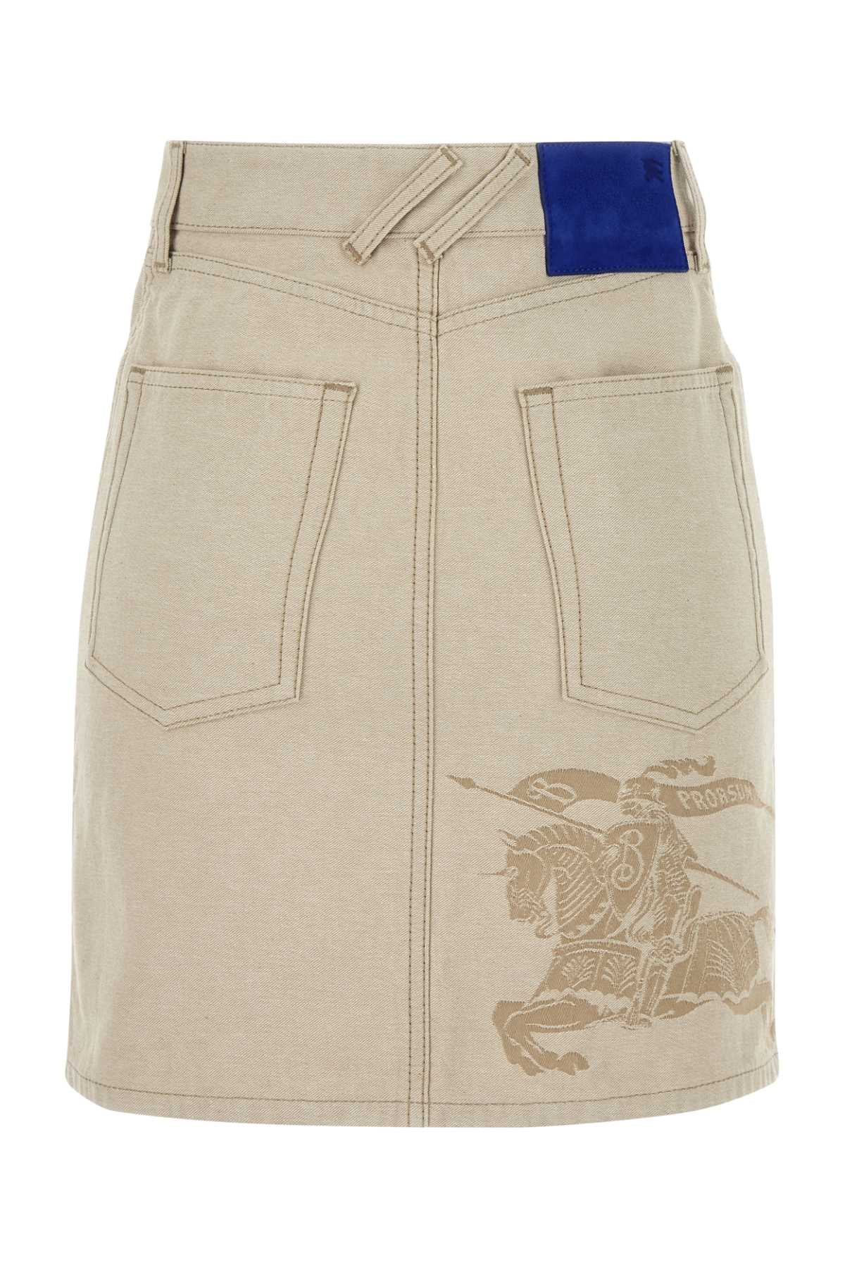 Burberry Women Sand Denim Mini Skirt - 2