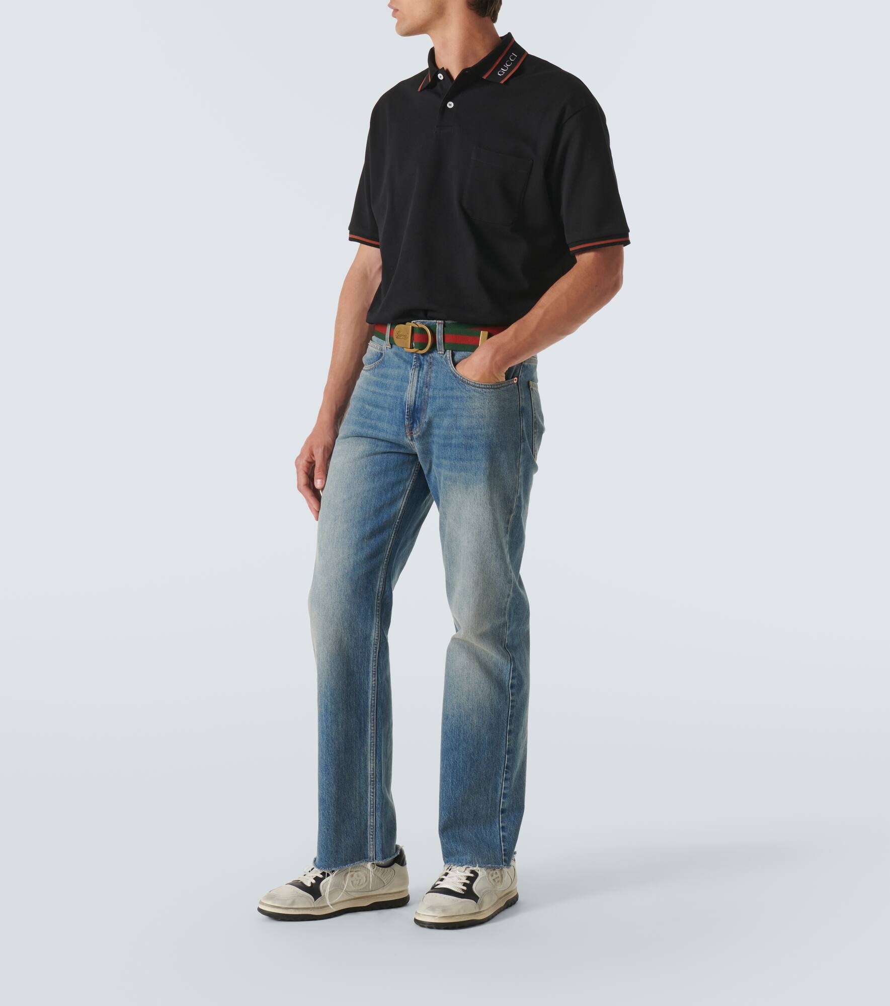 Cotton-blend piqué polo shirt - 2