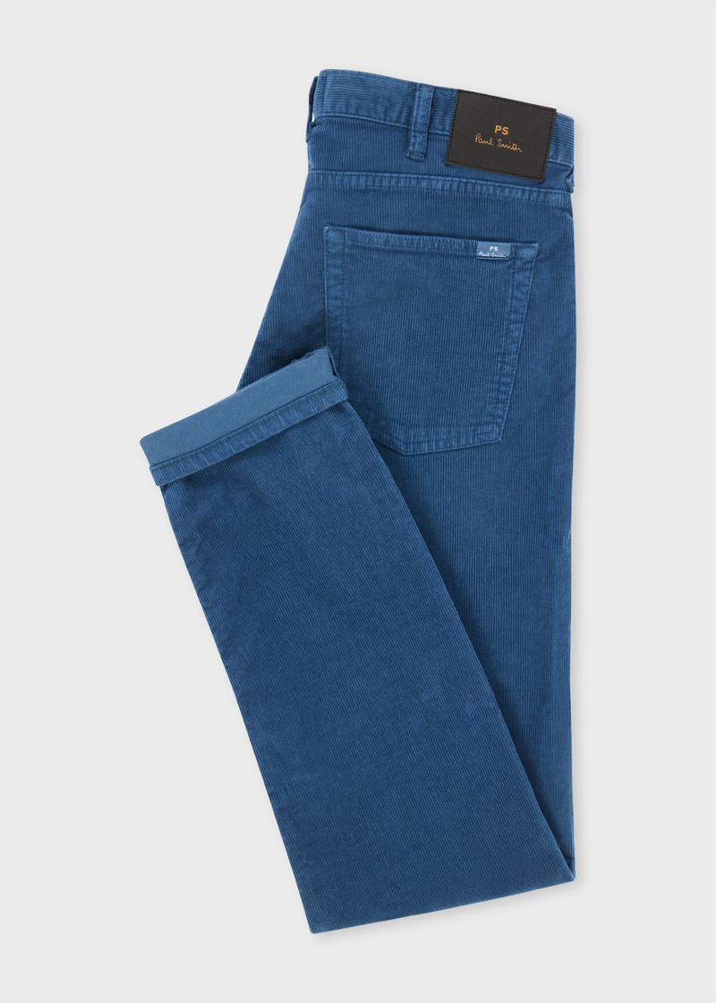 Paul Smith Tapered-Fit Mid Blue Corduroy Trousers outlook