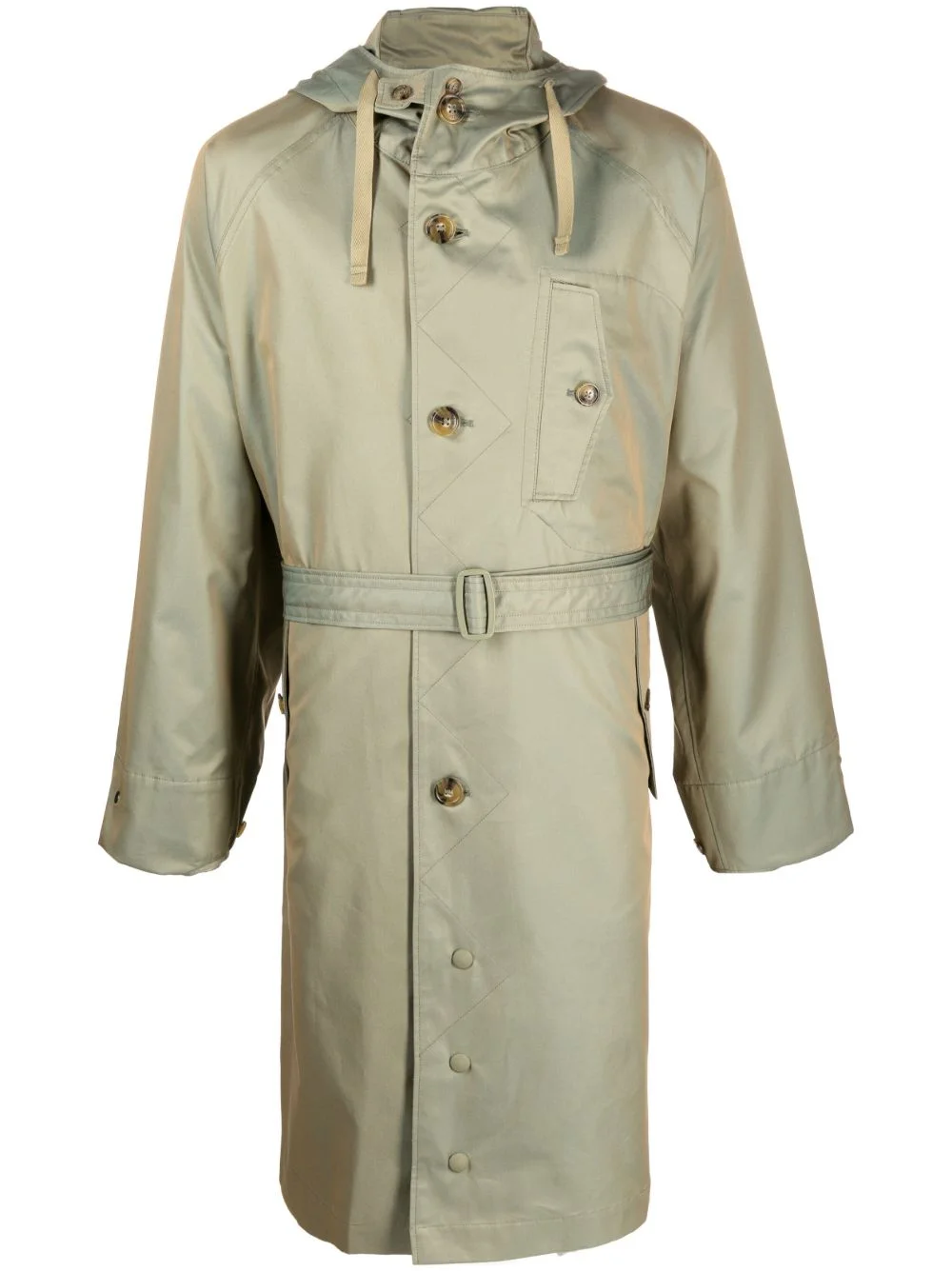 metallic-finish trench coat - 1