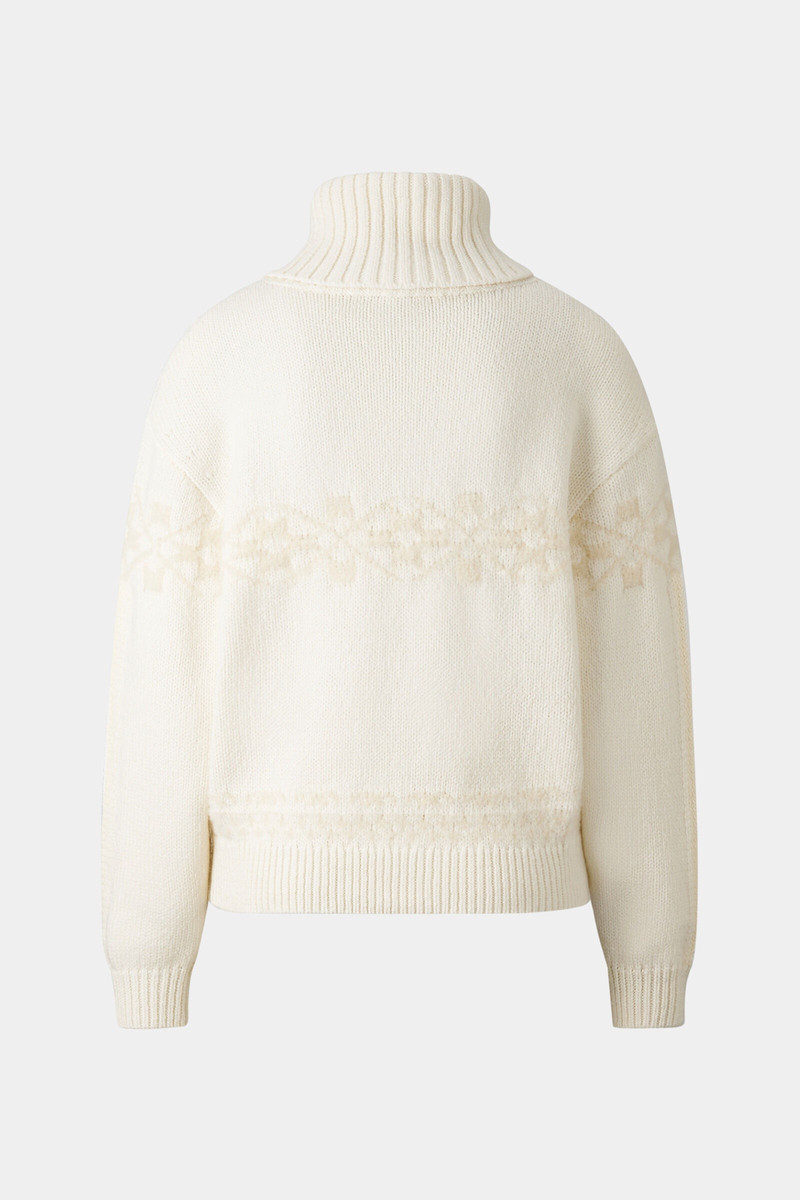 Elana Half-zippered sweater in Off-white 6