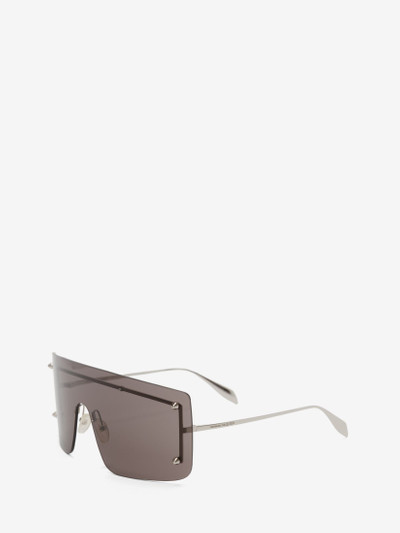 Alexander McQueen Spike Studs Mask Sunglasses in Smoke/silver outlook