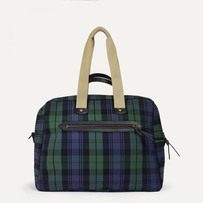 MISSAK AVIATOR TRAVEL BAG - TARTAN NAVY BLUE 3