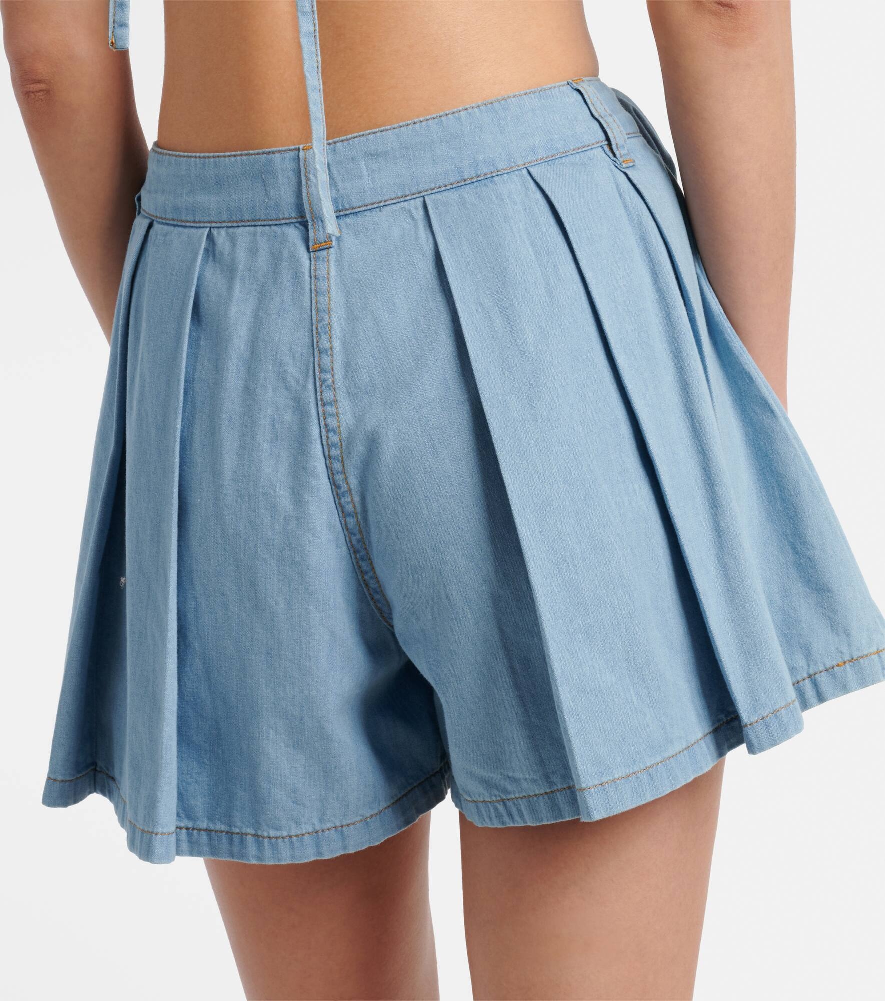 Floral-appliqué denim shorts - 5