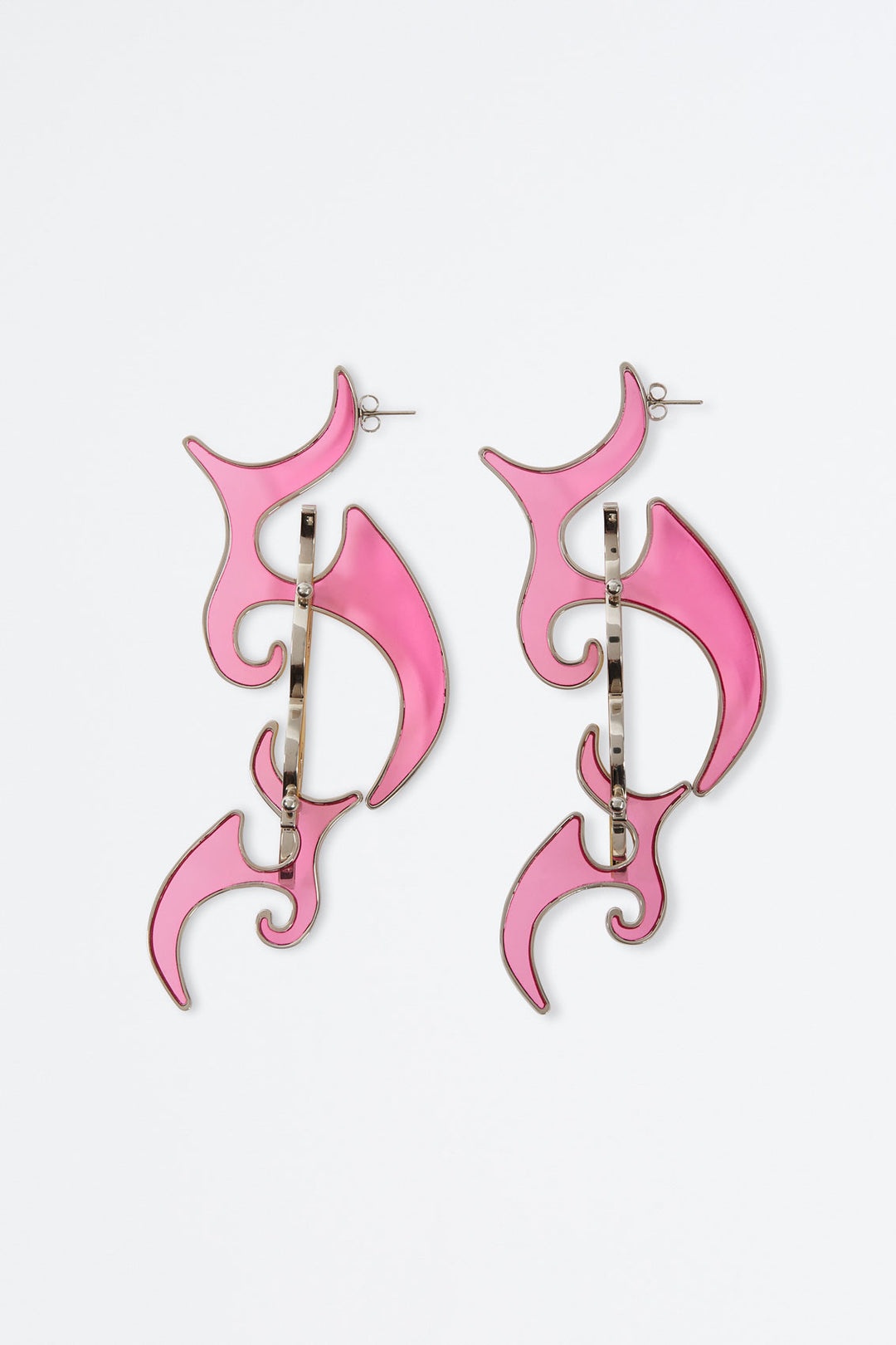 PINK & YELLOW FLAME EARRINGS - 2