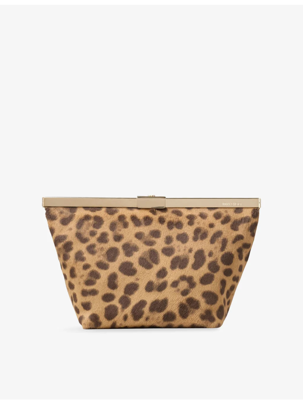 Ganache Leopard-Print Pony Hair-Leather Clutch Bag - 1