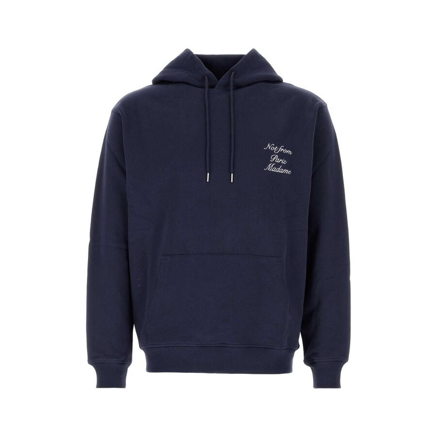 Drole De Monsieur Men's Navy Calligraphie Slogan Hoodie - 5