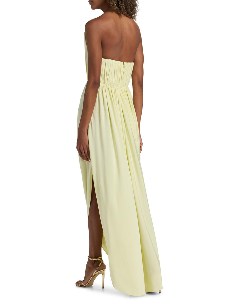 Women's Crepe Jersey Strapless Gown - Sherbet Yellow 5