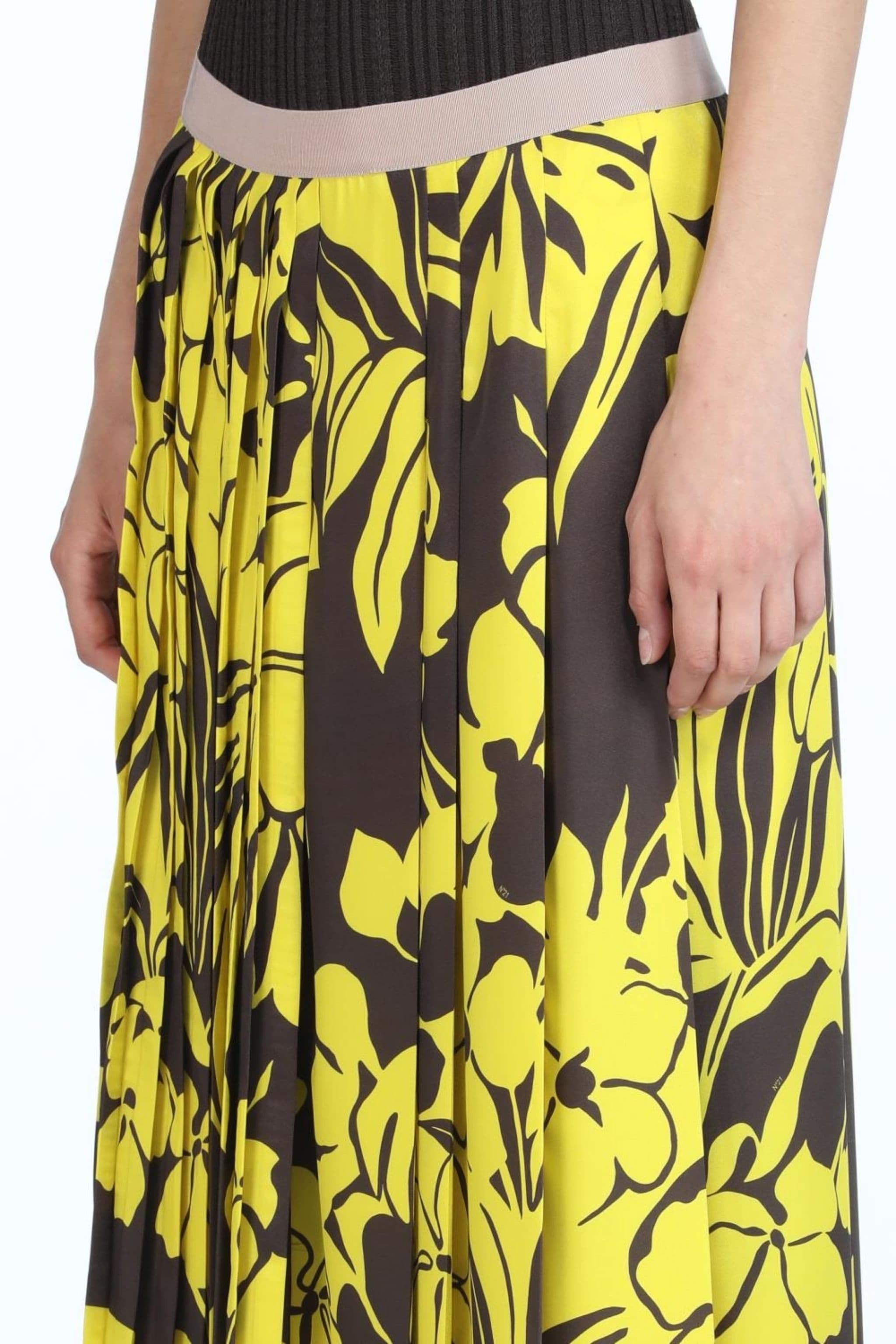 FLORAL-PRINT PLEATED SKIRT - 5